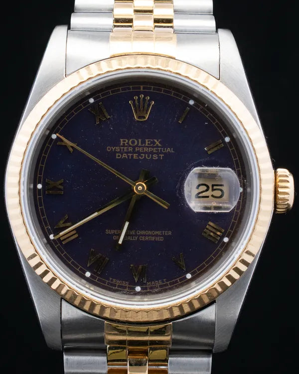 1987 (R Serial) Rolex Datejust 36MM Blue Dial Two-Tone Jubilee Bracelet (16233)