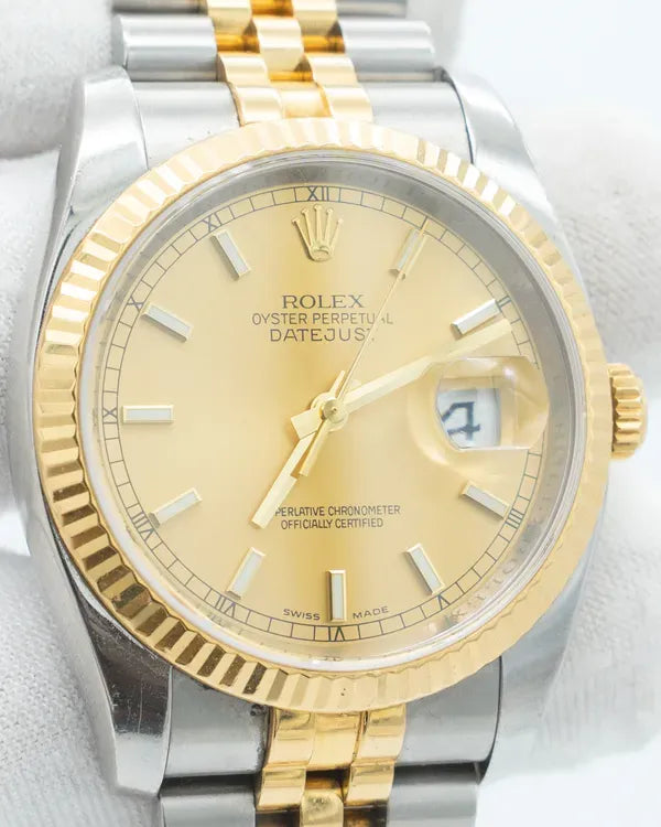 Rolex Datejust 36MM Champagne Dial Two-Tone Jubilee Bracelet (116233)