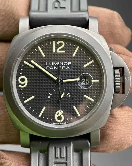 Panerai Luminor Power Reserve 44MM Black Dial Rubber Strap (PAM00028)