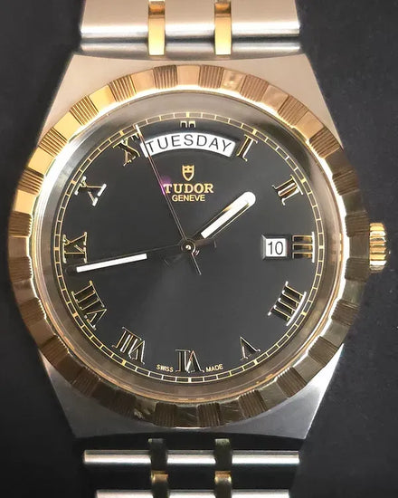Tudor Royal 41MM Black Dial Two-Tone Bracelet (28603)