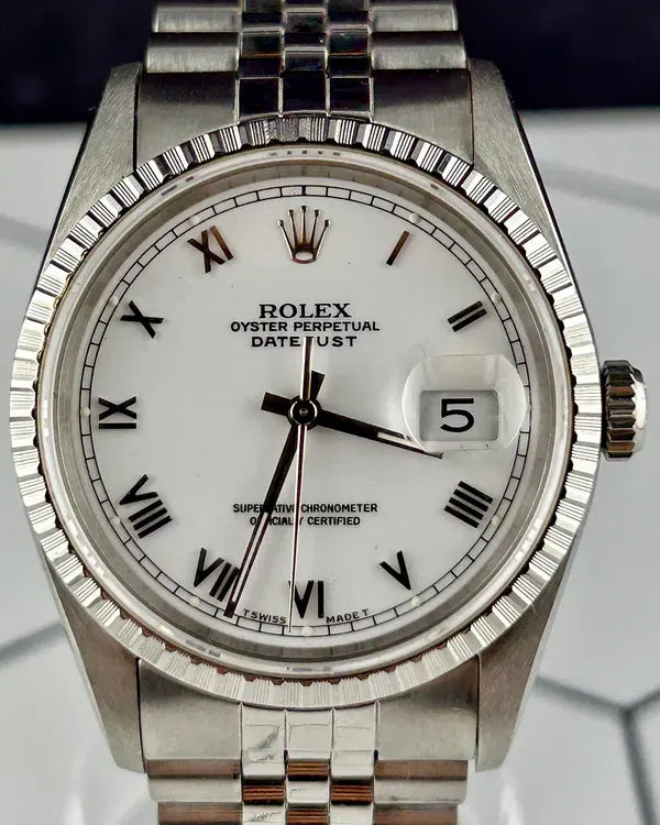 1995 Rolex Datejust 36MM White Dial Jubilee Bracelet (16220)