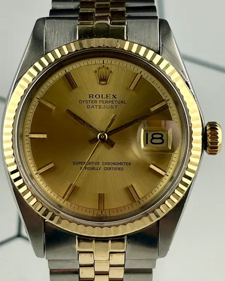 1972 Rolex Datejust 36MM Champagne Dial Two-Tone Jubilee Bracelet (1601)