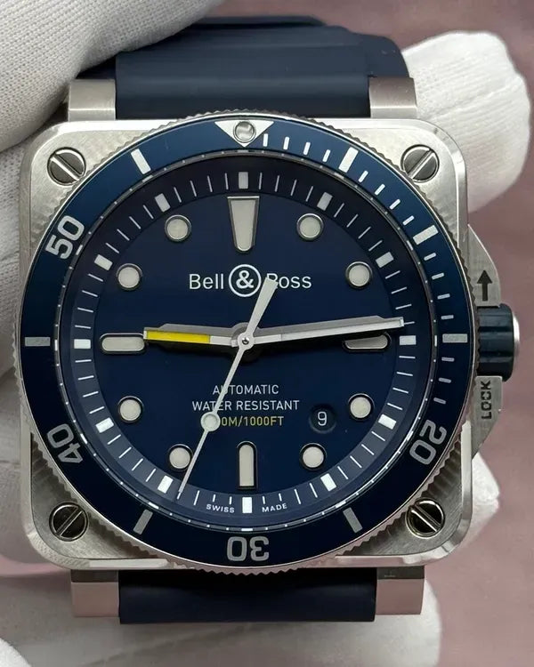 2021 Bell & Ross BR 03 Diver 42MM Blue Dial Rubber Strap (BR0392-D-BU-ST/SRB)