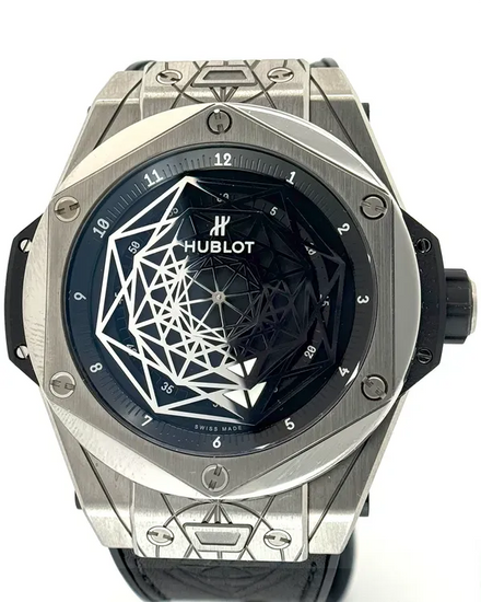 2018 Hublot Big Bang Sang Bleu L.E. 44MM Black Dial Leather Strap (415.NX.1112.VR.MXM16)
