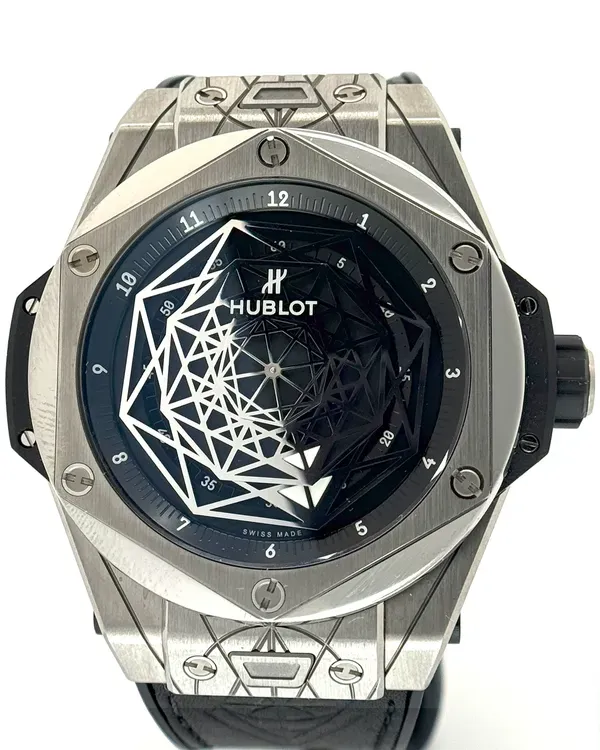 Hublot Big Bang Sang Bleu L.E. 44MM Black Dial Leather Strap (415.NX.1112.VR.MXM16)