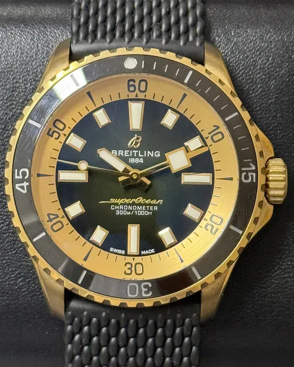 Breitling Superocean 42MM Green Dial Rubber Strap (N17375)