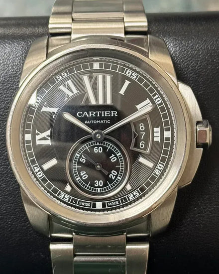 Cartier Calibre de Cartier 42MM Black Dial Steel Bracelet (W7100016)