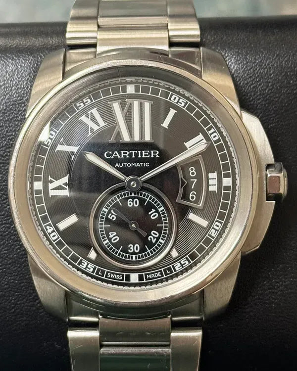Cartier Calibre de Cartier 42MM Black Dial Steel Bracelet (W7100016)