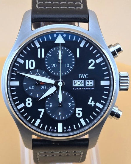 2019 IWC Schaffhausen Pilot Chronograph "Le Petit Prince" 43MM Blue Dial Leather Strap (IW377714)