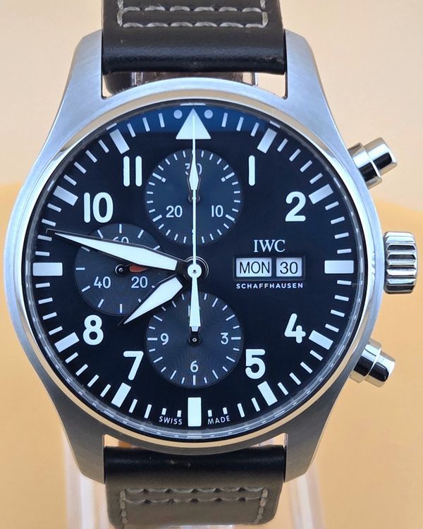 2019 IWC Schaffhausen Pilot Chronograph "Le Petit Prince" 43MM Blue Dial Leather Strap (IW377714)
