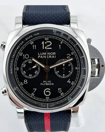 Panerai Luminor 1950 3 Days Chrono Flyback L.E. 44MM Black Dial Rubber Strap (PAM00653)