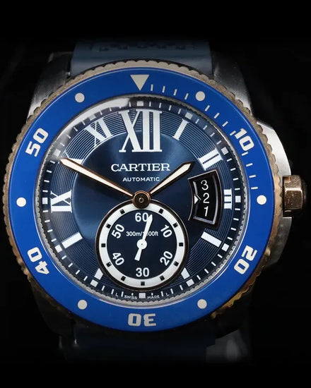 2019 Cartier Calibre de Cartier Diver 42MM Blue Dial Rubber Strap (W2CA0008)