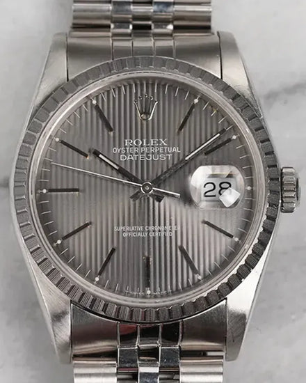 Rolex Datejust 36MM Grey "Tapestry" Dial Jubilee Bracelet (16220)