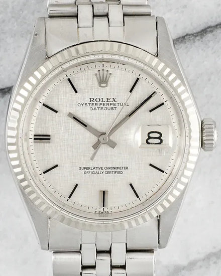 Rolex Datejust 36MM Silver "Linen Motif" Dial Jubilee Bracelet (1601)