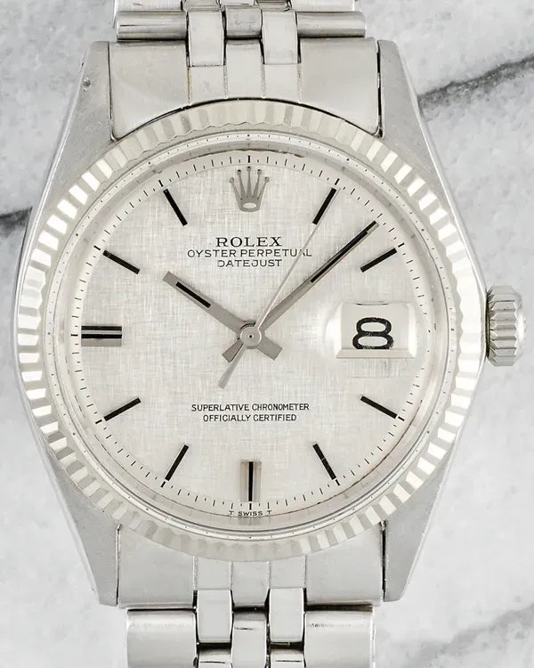 Rolex Datejust 36MM Silver "Linen Motif" Dial Jubilee Bracelet (1601)