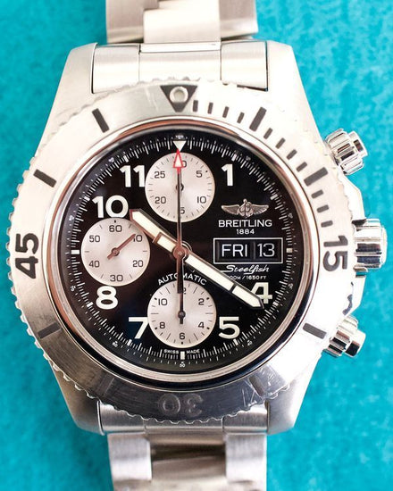 Breitling Superocean Chronograph Steelfish 44MM Black Dial Steel Bracelet (A13341C3/BD19)