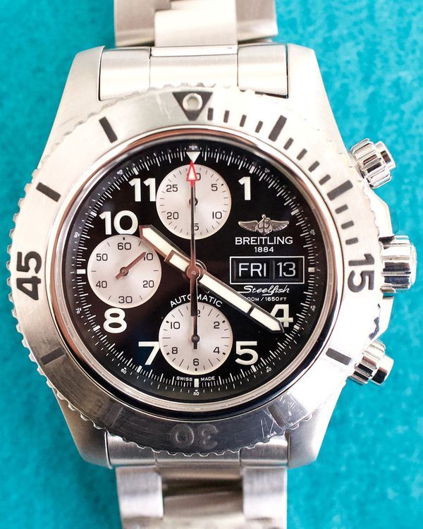 Breitling Superocean Chronograph Steelfish 44MM Black Dial Steel Bracelet (A13341C3/BD19)