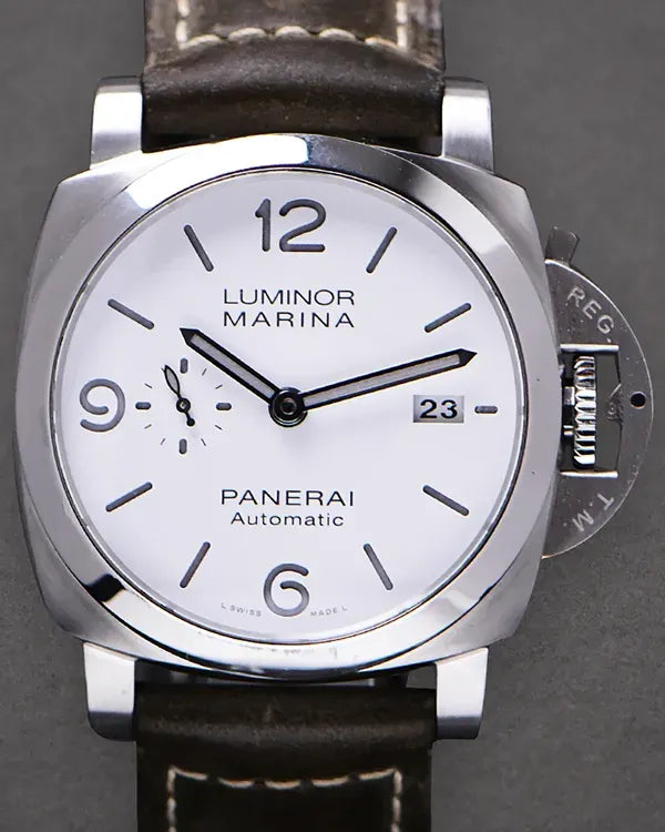 2022 Panerai Luminor Marina 44MM White Dial Leather Strap (PAM01314)