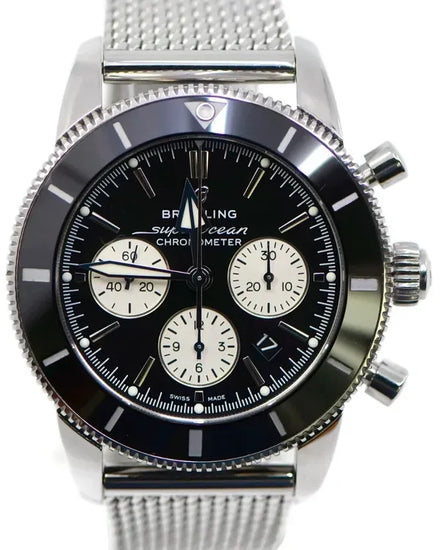 2020 Breitling Superocean Heritage II 44MM Black Dial Steel Bracelet (AB0162)