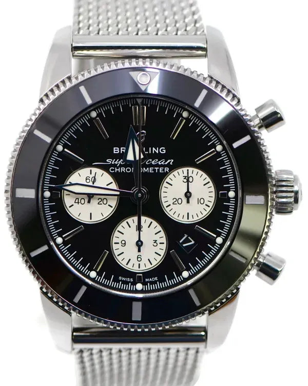 2020 Breitling Superocean Heritage II 44MM Black Dial Steel Bracelet (AB0162)