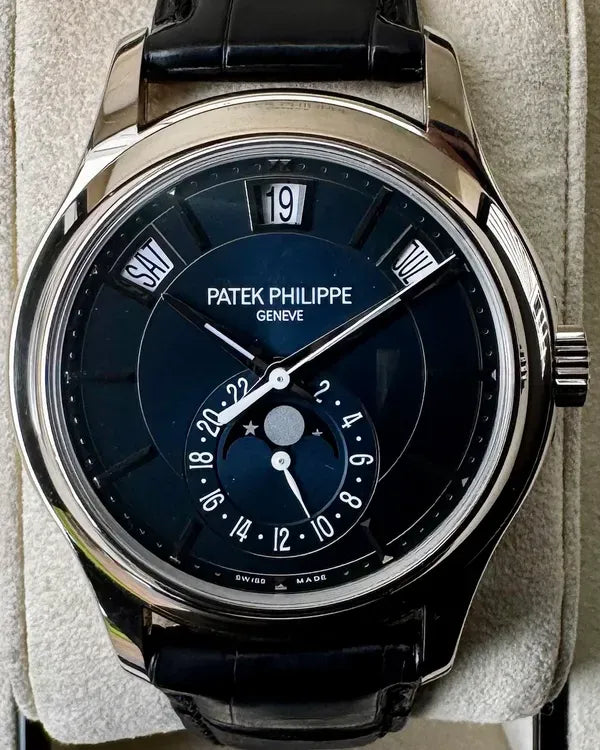 2019 Patek Philippe Annual Calendar 40MM Blue Dial Leather Strap (5205G-013)