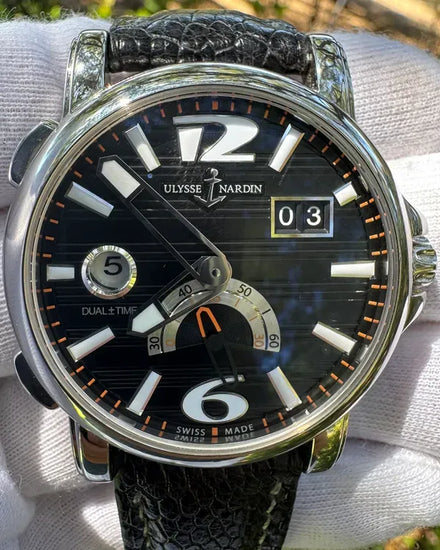 2011 Ulysse Nardin Dual Time 42MM Black Dial Leather Strap (243-55)