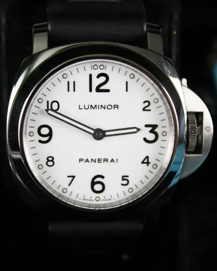 Panerai Luminor Base 44MM White Dial Rubber Strap (PAM00114)
