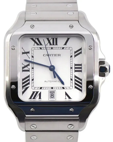 Cartier Santos De Cartier 39.8MM White Dial Steel Bracelet (WSSA0018)