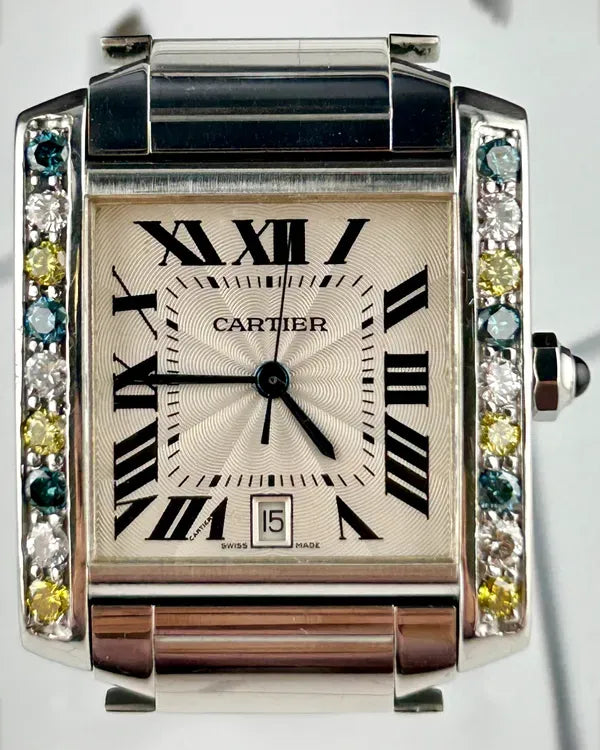 Cartier Tank Française 28MM Silver Dial Steel Bracelet (2302)