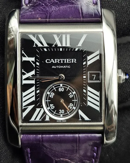 Cartier Tank MC 34.3MM Black Dial Leather Strap (W5330004)