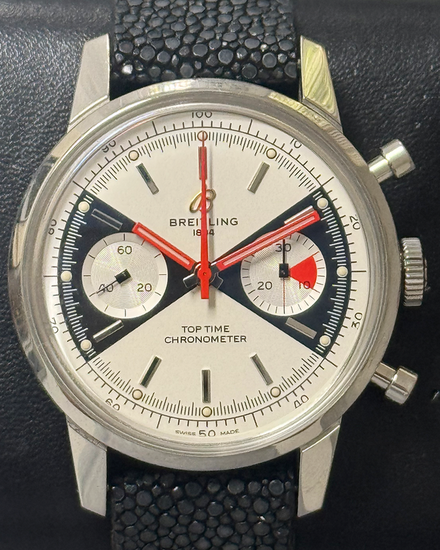 Breitling Top Time "El Zorro" L.E. 41MM White Dial Aftermarket Leather Strap (A23310121G1X1)