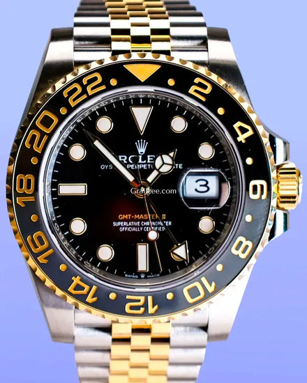 2025 Rolex GMT-Master II "Bumblebee" 40MM Black Dial Two-Tone Jubilee Bracelet (126713GRNR)