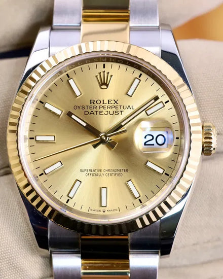 2024 Rolex Datejust 36MM Champagne Dial Two-Tone Oyster Bracelet (126233)