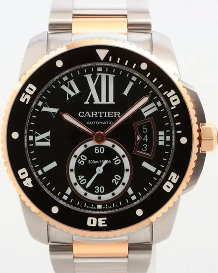 Cartier Calibre de Cartier 42MM Black Dial Two-Tone Bracelet (W7100055)