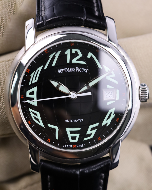 Audemars Piguet Jules 39MM Black Dial Leather Strap (15120BC.OO.A002CR.02)