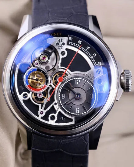 Louis Moinet Mecanograph Tempograph Spirit L.E. 40.7MM Skeleton Dial Leather Strap (LM-85.20.50)