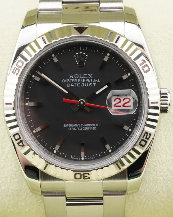Rolex Datejust Turn-O-Graph 36MM Black Dial Oyster Bracelet (116264)