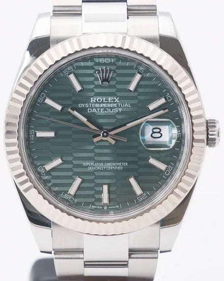 2023 Rolex Datejust 41MM Green "Fluted" Dial Oyster Bracelet (126334)