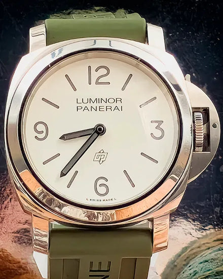 2024 Panerai Luminor Base Logo 44MM White Dial Rubber Strap (PAM01087)