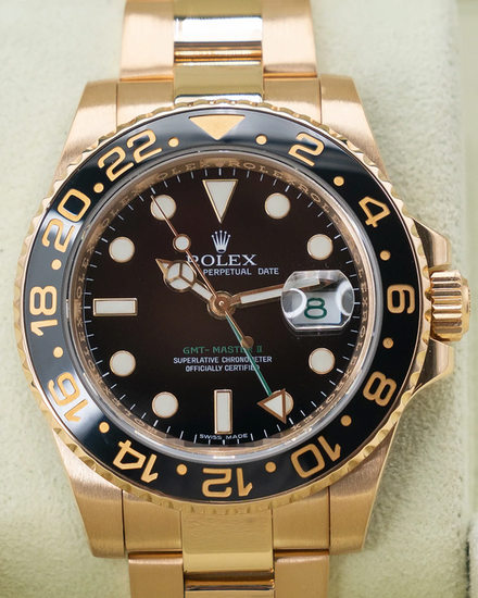 2006 Rolex GMT-Master II 40MM Black Dial Yellow Gold Oyster Bracelet (116718)