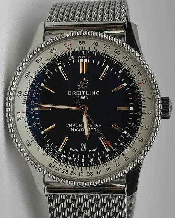 Breitling Navitimer 41MM Black Dial Steel Bracelet (A17326)