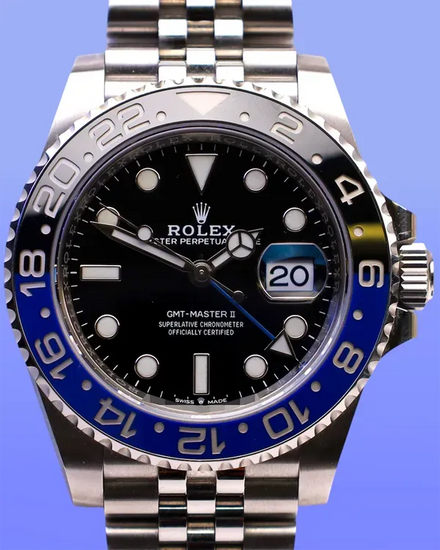 No Reserve- Rolex GMT-Master II "Batgirl" 40MM Black Dial Jubilee Bracelet (126710BLNR)