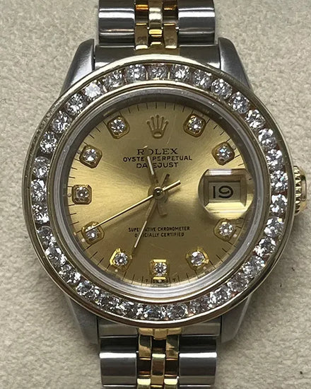Rolex Lady-Datejust 26MM Aftermarket Champagne Dial Two-Tone Jubilee Bracelet (69173)