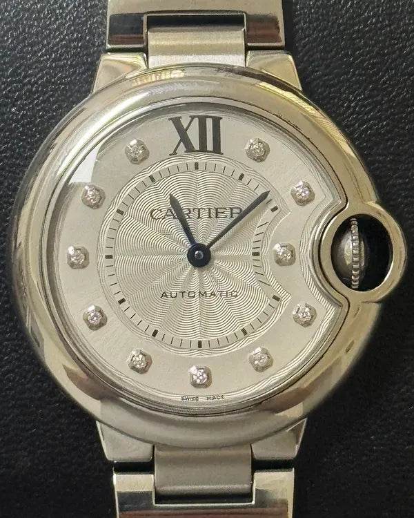 2021 Cartier Ballon Bleu 33MM Silver Dial Steel Bracelet (WE902074)