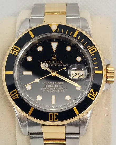 1999 Rolex Submariner Date 40MM Black Dial Two-Tone Oyster Bracelet (16613)