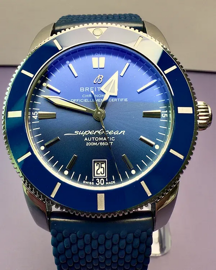 Breitling Superocean Heritage II 42MM Blue Dial Rubber Strap (AB2010161C1S1)