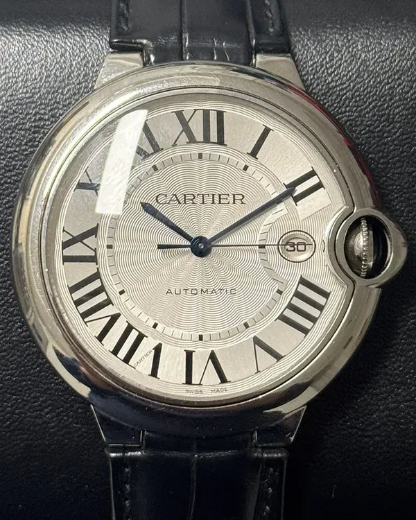 Cartier Ballon Bleu De Cartier 42MM Silver Dial Leather Strap (W69016Z4)