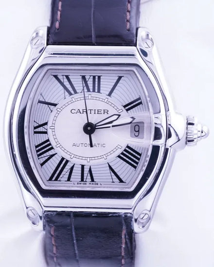 Cartier Roadster 37MM Silver Dial Leather Strap (2510)