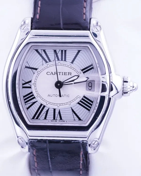 Cartier Roadster 37MM Silver Dial Leather Strap (2510)