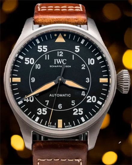 2022 IWC Schaffhausen Pilot Spitfire 43MM Black Dial Leather Strap (IW329701)